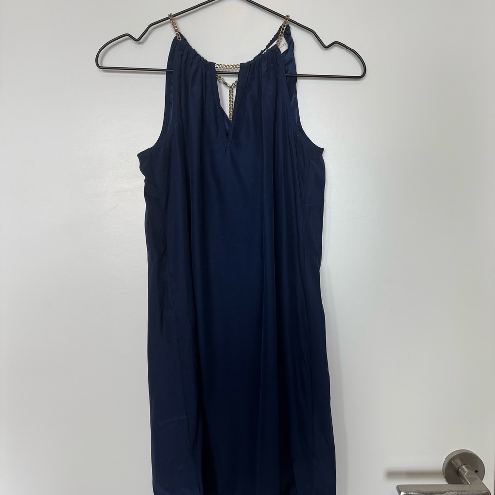 Elegant Navy Sleeveless Dress